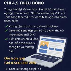 🌐 DỊCH VỤ XÂY DỰNG WEBSITE TRỌN GÓI – CHỈ 4,5 TRIỆU ĐỒNG